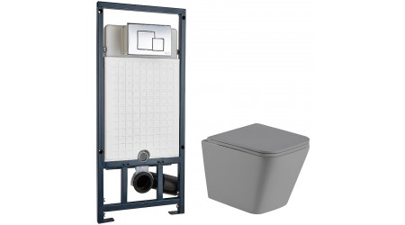 Унитаз подвесной с инсталляцией WeltWasser Gelbach 004 MT-GR + Marberg 507 SE