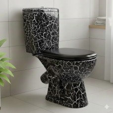 Унитаз напольный Rosa Рио Кракелюр (черный)