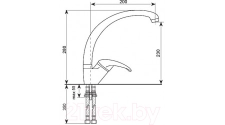 Смеситель Ulgran U-001 (342 графитовый) 