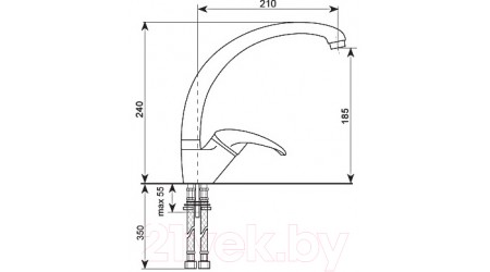 Смеситель Ulgran U-007 (308 черный) 