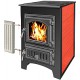 Печь-камин Везувий ПК-01 (270) с плитой и теплообменником (красный)