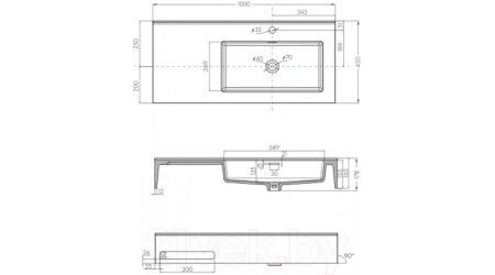 Умывальник Акватон Квадро Про 100 R (1A733231QA01R)