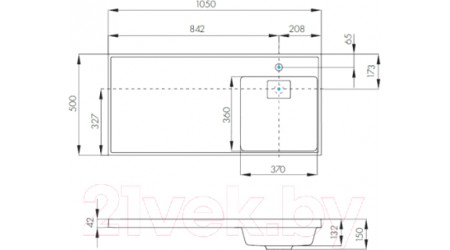 Умывальник Акватон Лондри 105 (1A72223KLH010)