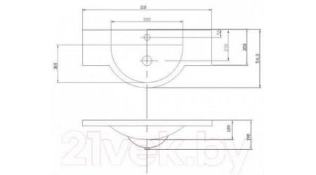 Умывальник Акватон Лацио 110 (1A701931LC010)