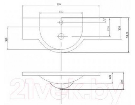 Умывальник Акватон Лацио 110 (1A701931LC010)