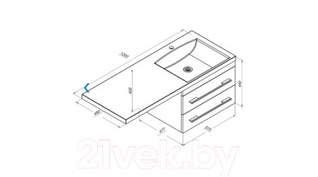 Умывальник Aquanet Нота 120 R / 239568