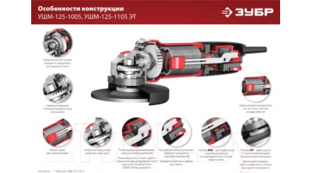 Угловая шлифовальная машина Зубр УШМ-125-1105