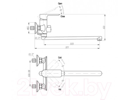 Смеситель Triton 16307 L (бирюзовый) 