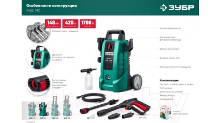 Мойка высокого давления Зубр МИГ-180 / АВД-140
