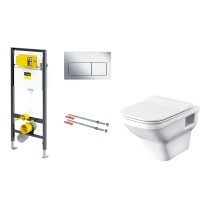 Унитаз подвесной с инсталляцией Santek Лайн 1WH501574 + 792824