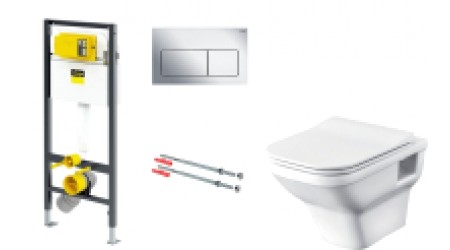 Унитаз подвесной с инсталляцией Santek Лайн 1WH501574 + 792824