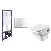 Унитаз подвесной с инсталляцией Santek Лайн 1WH501574 + L3 040213
