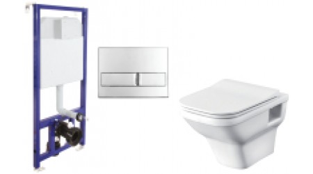 Унитаз подвесной с инсталляцией Santek Лайн 1WH501574 + L3 040213