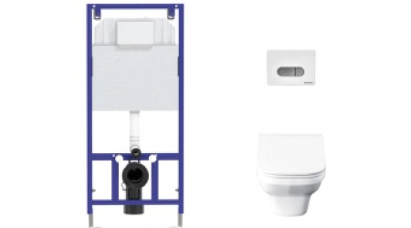 Унитаз подвесной с инсталляцией Santek Лайн 1WH501574 + Novum 525 040000 + D7 040037