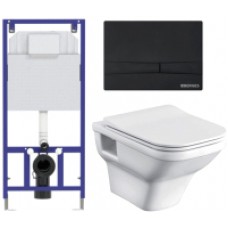 Унитаз подвесной с инсталляцией Santek Лайн 1WH501574 + Novum 525 040000 + F5 040055