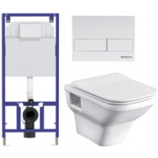 Унитаз подвесной с инсталляцией Santek Лайн 1WH501574 + Novum 525 040000 + L4 040014