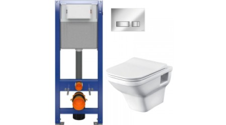 Унитаз подвесной с инсталляцией Santek Лайн 1WH501574 + P-IN-MZ-AQ40-QF + P-BU-MOV/Cg