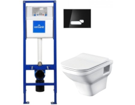 Унитаз подвесной с инсталляцией Santek Лайн 1WH501574 + S-IN-MZ-VECTOR + P-BU-ACT/Blg/Gl