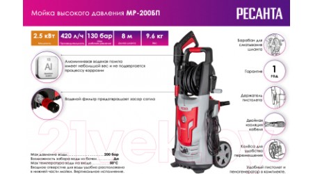 Мойка высокого давления Ресанта МР-200БП (70/8/23)