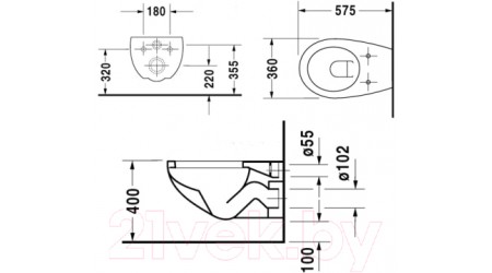 Унитаз подвесной Duravit 2547090000 + 0064190096