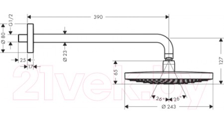 Душевая система Hansgrohe 26466000+26530000+28272000+28331000+27453000+15743000+01800180