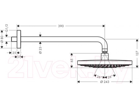 Душевая система Hansgrohe 26466000+26530000+28272000+28331000+27453000+15743000+01800180