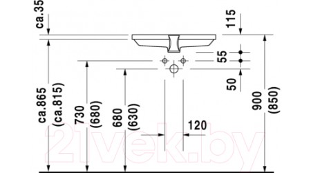 Умывальник Duravit 2nd Floor 55.5 (316530017)