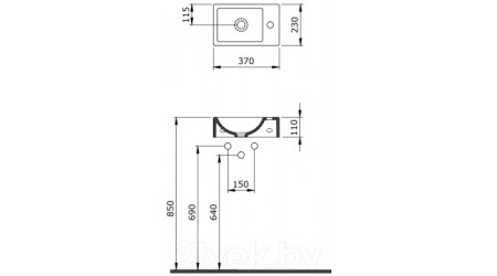 Умывальник Bocchi 37 R / 1419-001-0326