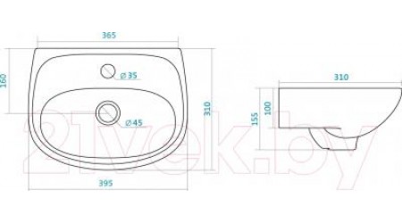 Умывальник Santek Анимо 40 (WH110490)