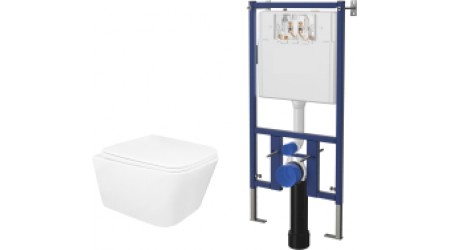 Унитаз подвесной с инсталляцией Loranto 4501+87268 (с сиденьем)