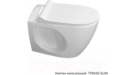 Унитаз подвесной с инсталляцией Керамин Трино + 525 040000 + D7 040037 (с жестким сиденьем Slim и микролифтом)