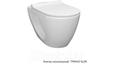 Унитаз подвесной с инсталляцией Керамин Трино + 525 040000 + L1 040011 (с жестким сиденьем Slim и микролифтом)