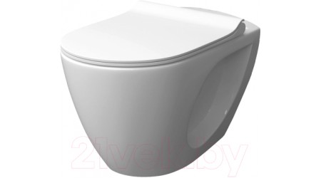 Унитаз подвесной с инсталляцией Керамин Трино + 525 040000 + L1 040011 (с жестким сиденьем Slim и микролифтом)