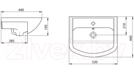 Умывальник Santeri Акватон 1.3120.1.S00.11B.0