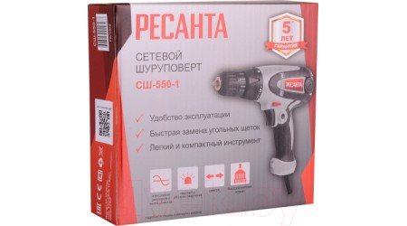 Дрель-шуруповерт Ресанта СШ-550-1 (75/16/2)