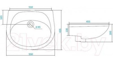 Умывальник Santek Бриз 55 (1WH110457)