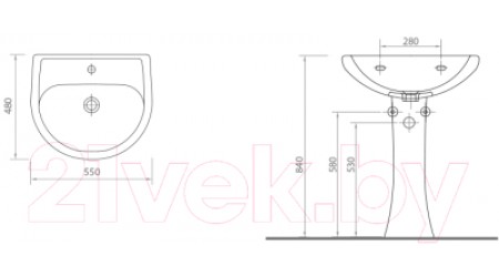 Умывальник Lapino 55 5111