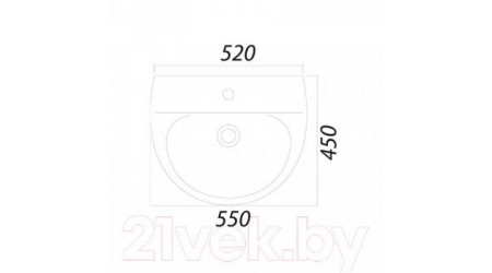 Умывальник Colombo Лотос 55 / S14115500 (с отверстием)
