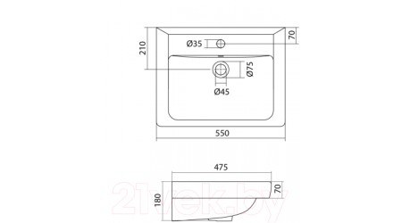 Умывальник Santek Тигода 55 (1WH302126)