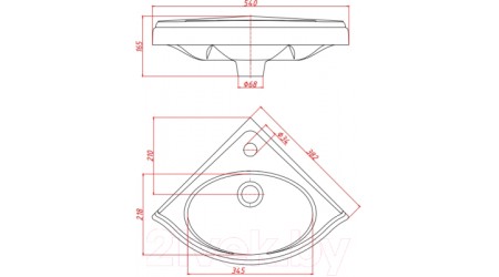 Умывальник Керамин Верона 55 Premium (угловой)
