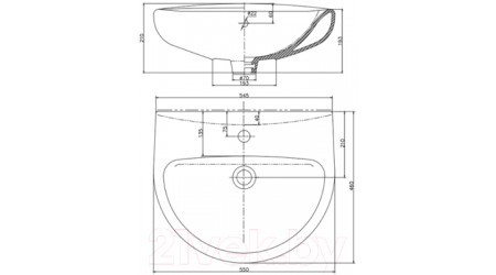 Умывальник Керамин Гранд 55 Premium (черный)