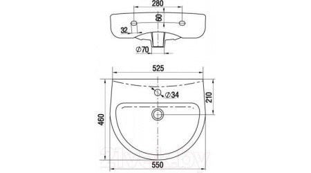 Умывальник Керамин Гранд 55 Premium