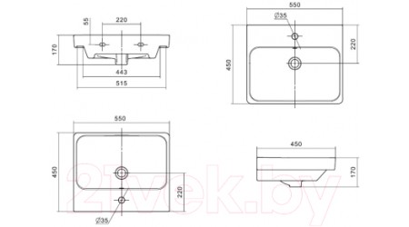 Умывальник Santek Адриана 55 (WH501620)
