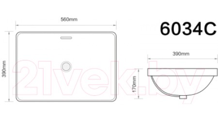 Умывальник Axus 56 / 6034C