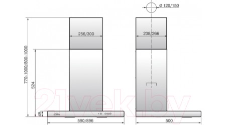 Вытяжка Т-образная Elikor Квадра 60П-650-К3Д / 210265 (антрацит)