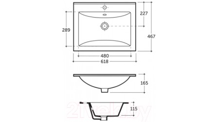Умывальник Керамин Бергамо 60 (встраиваемый)