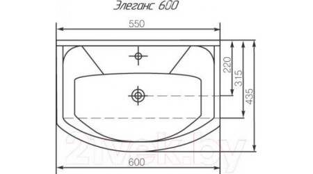 Умывальник Rosa Элеганс 60