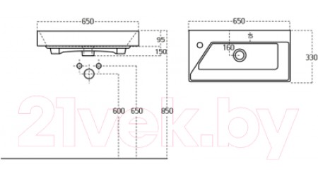 Умывальник Dreja Синерджи 65 / 17065-KL