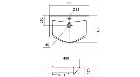 Умывальник Santek Беверли 65 (1WH302501)