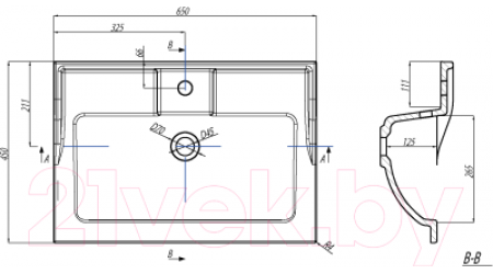 Умывальник Акватон Фабиа 65 (1A708731FB010)